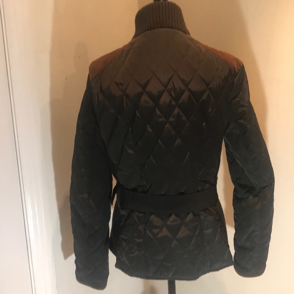 “ZARA BASIC” Quilted Olive Green Belted Jacket. - Picture 8 of 16